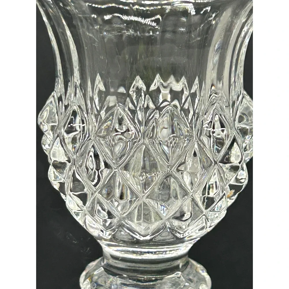 Cristal d'Arques France Lead Crystal Candlestick Holder Diamond Cut 6.5 Inch